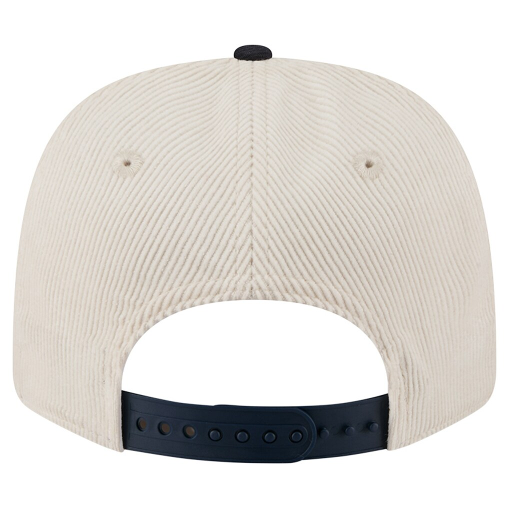 MICHIGAN WOLVERINES LOYAL CORDUROY 9SEVENTY STRETCH-SNAP ADJUSTABLE HAT - CHROME WHITE/NAVY