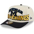MICHIGAN WOLVERINES MARCH MADNESS 9FIFTY A-FRAME SNAPBACK HAT - CHROME WHITE/NAVY