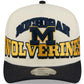 MICHIGAN WOLVERINES MARCH MADNESS 9FIFTY A-FRAME SNAPBACK HAT - CHROME WHITE/NAVY