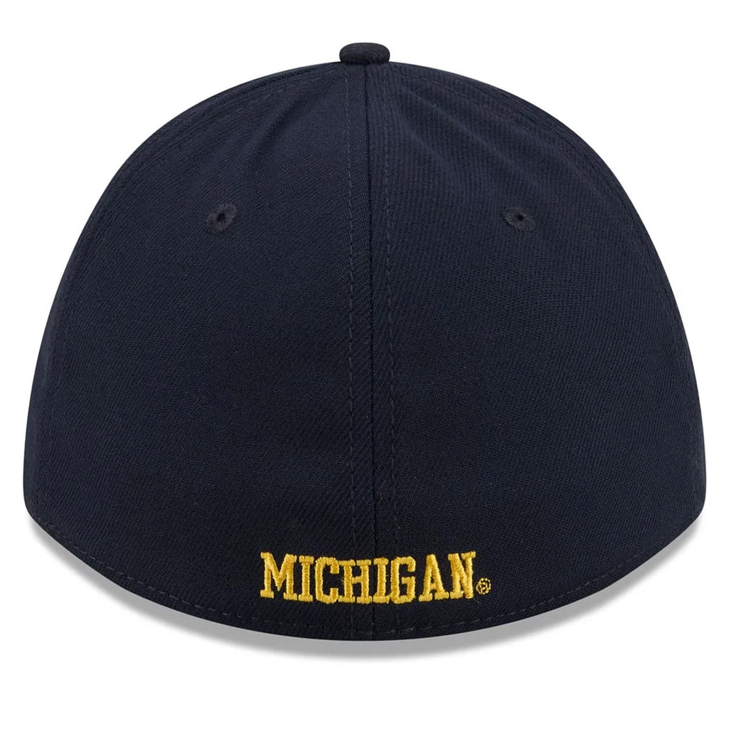 MICHIGAN WOLVERINES TEAM 39THIRTY M-CROWN FLEX FIT HAT - NAVY