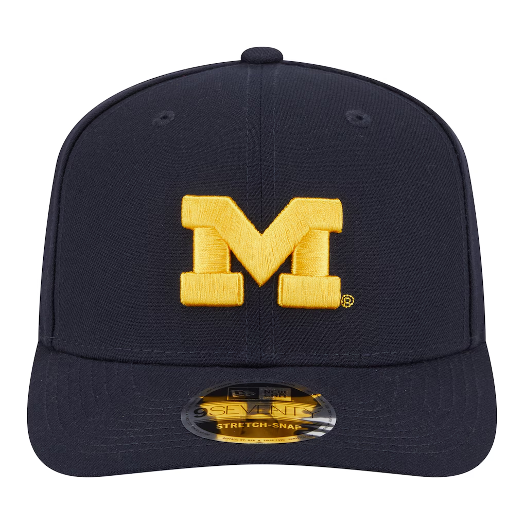 MICHIGAN WOLVERINES TEAM COLLECTIVE 9SEVENTY STRETCH-SNAP ADJUSTABLE HAT - NAVY