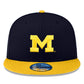 MICHIGAN WOLVERINES TWO-TONE EVERGREEN 9FIFTY SNAPBACK HAT - NAVY/YELLOW