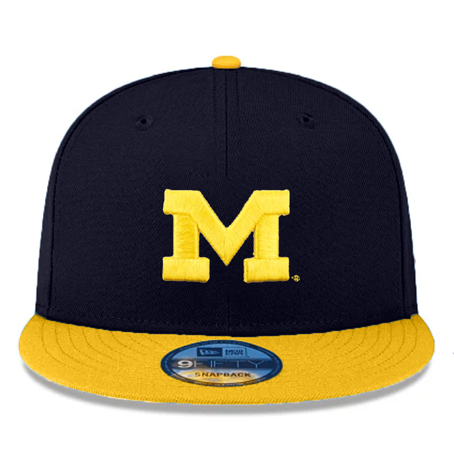 MICHIGAN WOLVERINES TWO-TONE EVERGREEN 9FIFTY SNAPBACK HAT - NAVY/YELLOW