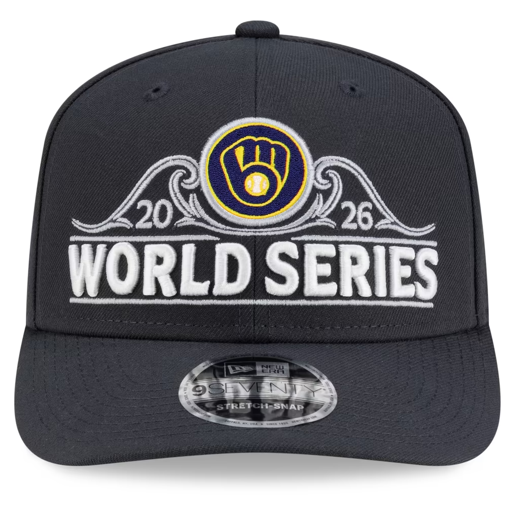 MILWAUKEE BREWERS 2026 NLCS CHAMPIONS LOCKER ROOM 9SEVENTY STRETCH-SNAPBACK HAT - CHARCOAL