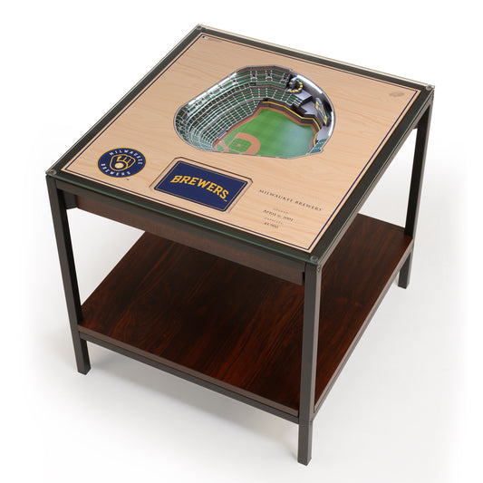 MILWAUKEE BREWERS 25 LAYER 3D STADIUM LIGHTED END TABLE