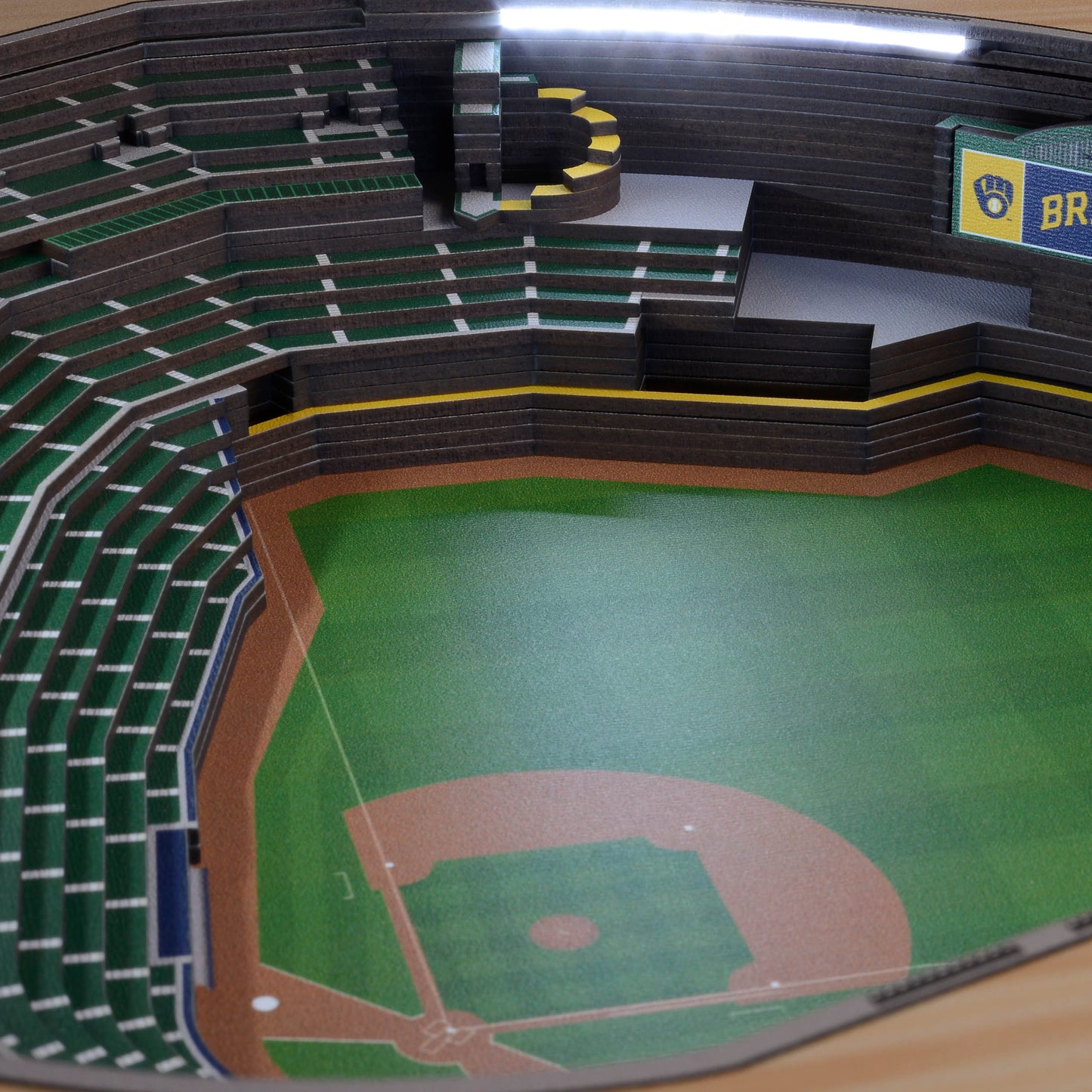 MILWAUKEE BREWERS 25 LAYER 3D STADIUM LIGHTED END TABLE