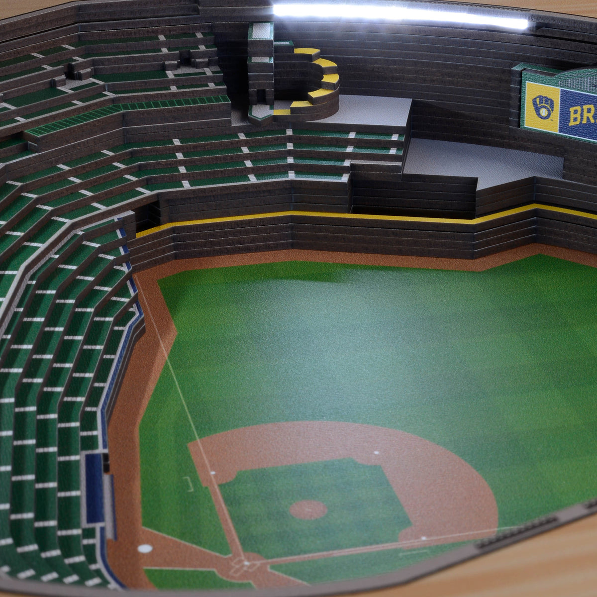 MILWAUKEE BREWERS 25 LAYER 3D STADIUM LIGHTED END TABLE