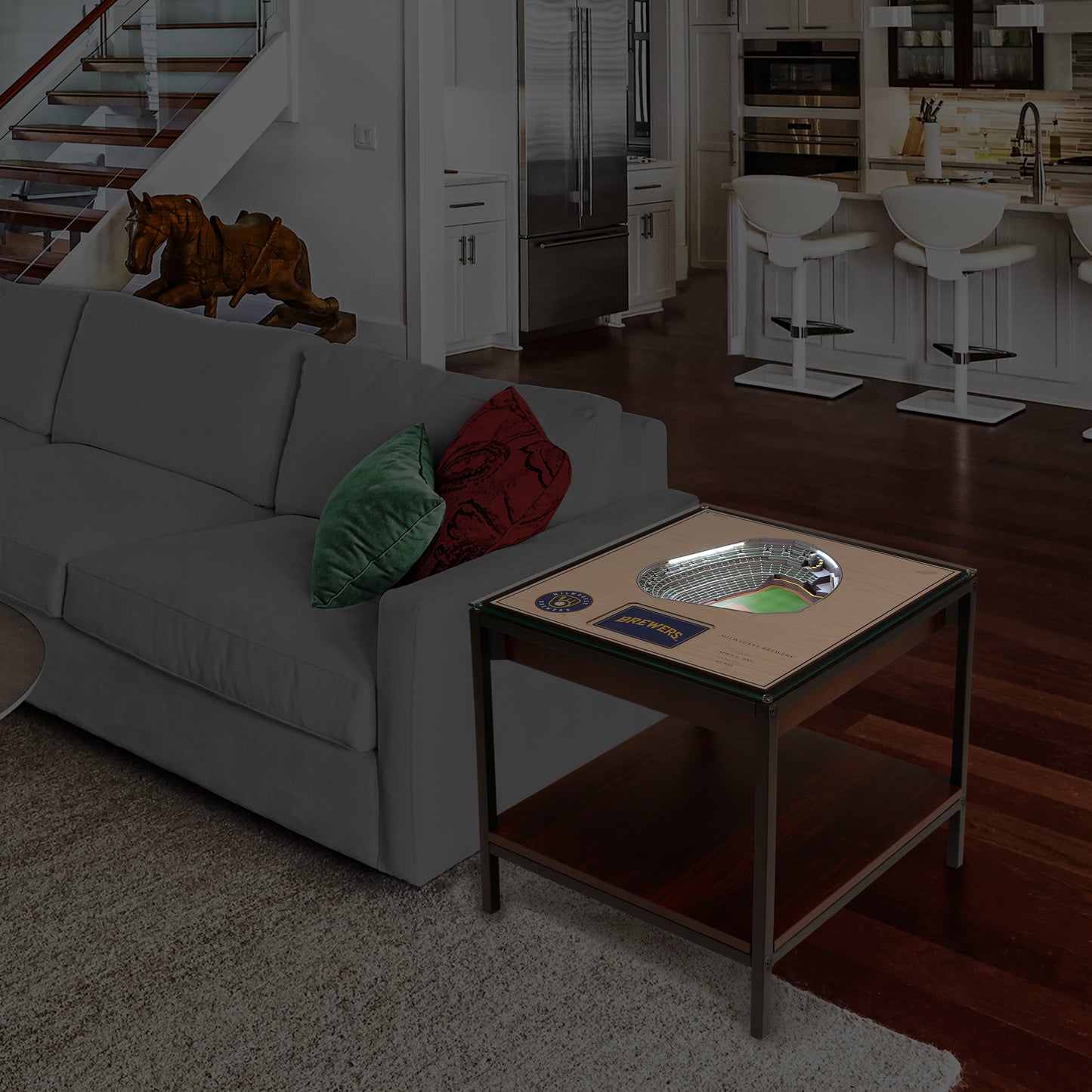 MILWAUKEE BREWERS 25 LAYER 3D STADIUM LIGHTED END TABLE
