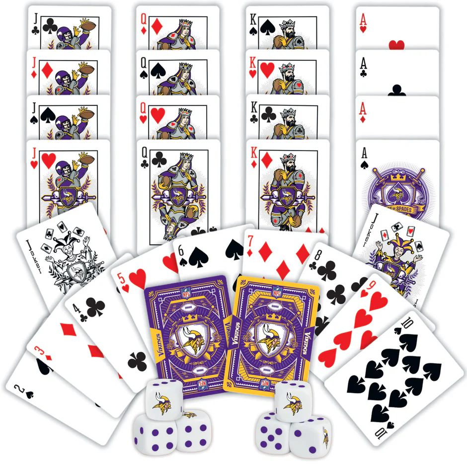MINNESOTA VIKINGS 2-PACK CARD AND DICE SET