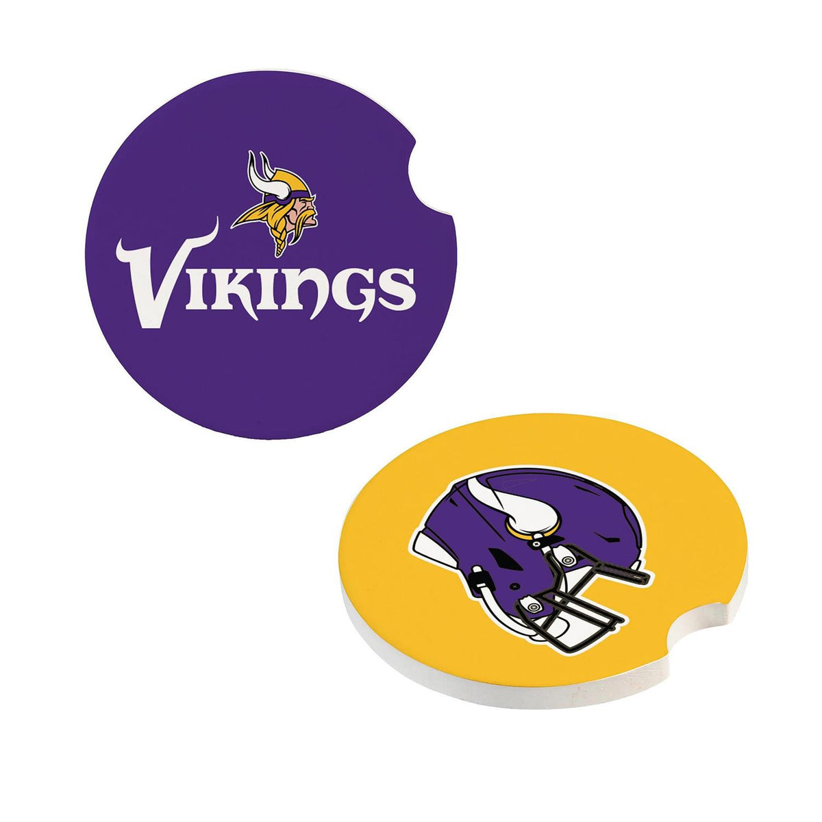 MINNESOTA VIKINGS 2-PIECE CAR COASTER SET