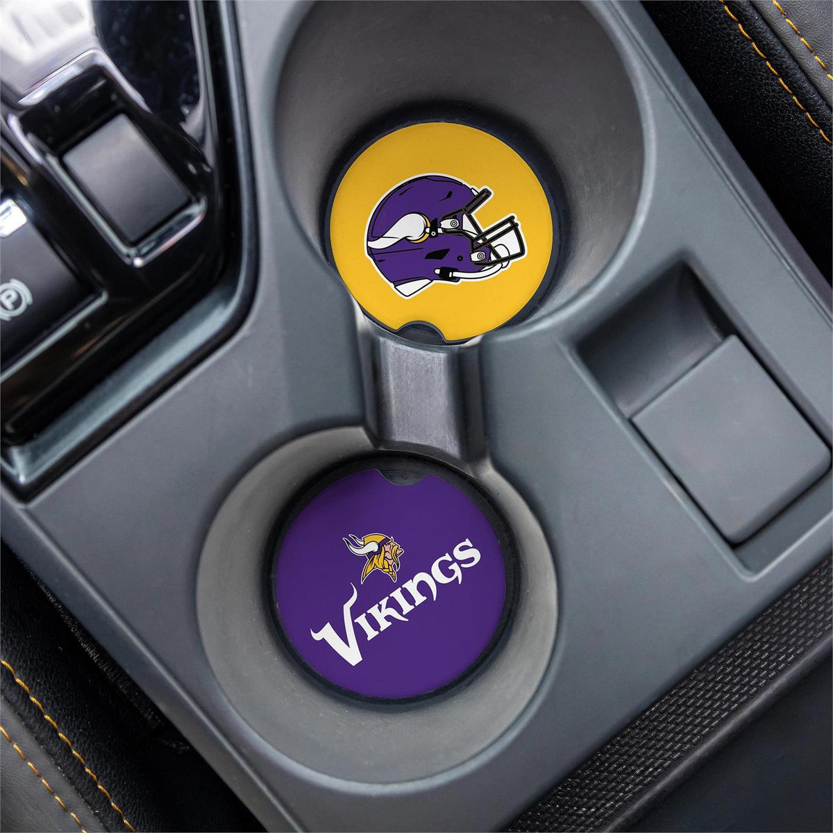 MINNESOTA VIKINGS 2-PIECE CAR COASTER SET