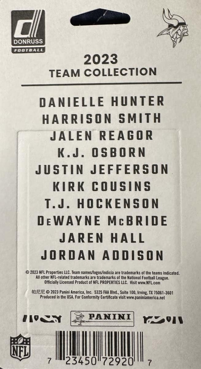 MINNESOTA VIKINGS 2023 TEAM SET BY DONRUSS