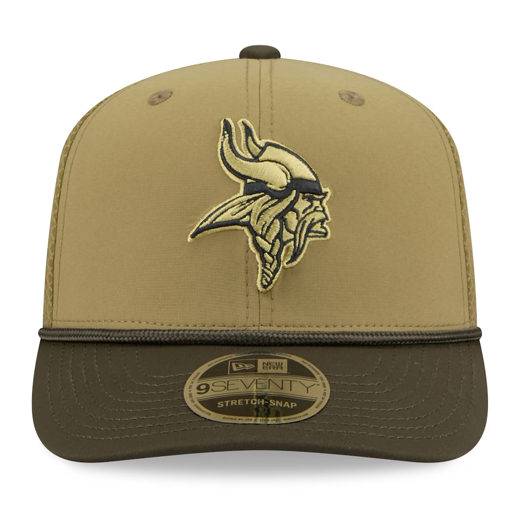 MINNESOTA VIKINGS 2025 NFL SALUTE TO SERVICE 9SEVENTY ADJUSTABLE HAT - GREEN