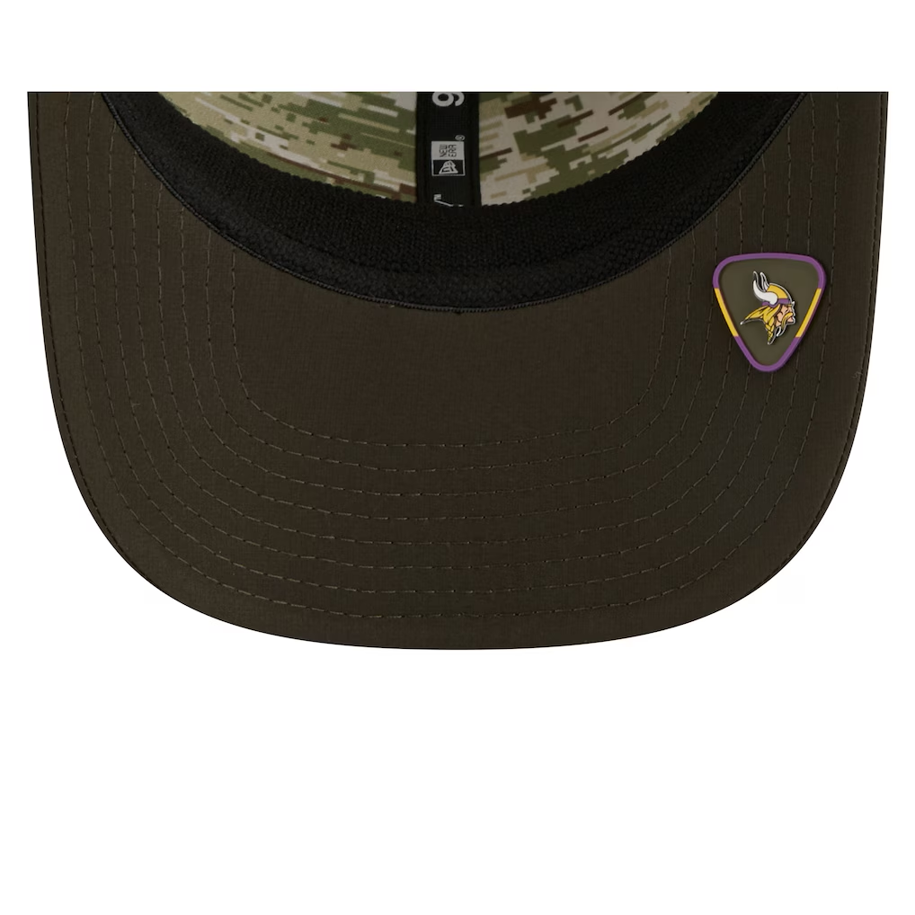 MINNESOTA VIKINGS 2025 NFL SALUTE TO SERVICE 9SEVENTY ADJUSTABLE HAT - GREEN