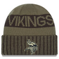 MINNESOTA VIKINGS 2025 NFL SALUTE TO SERVICE CUFFED KNIT BEANIE - DARK GREEN