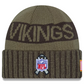 MINNESOTA VIKINGS 2025 NFL SALUTE TO SERVICE CUFFED KNIT BEANIE - DARK GREEN