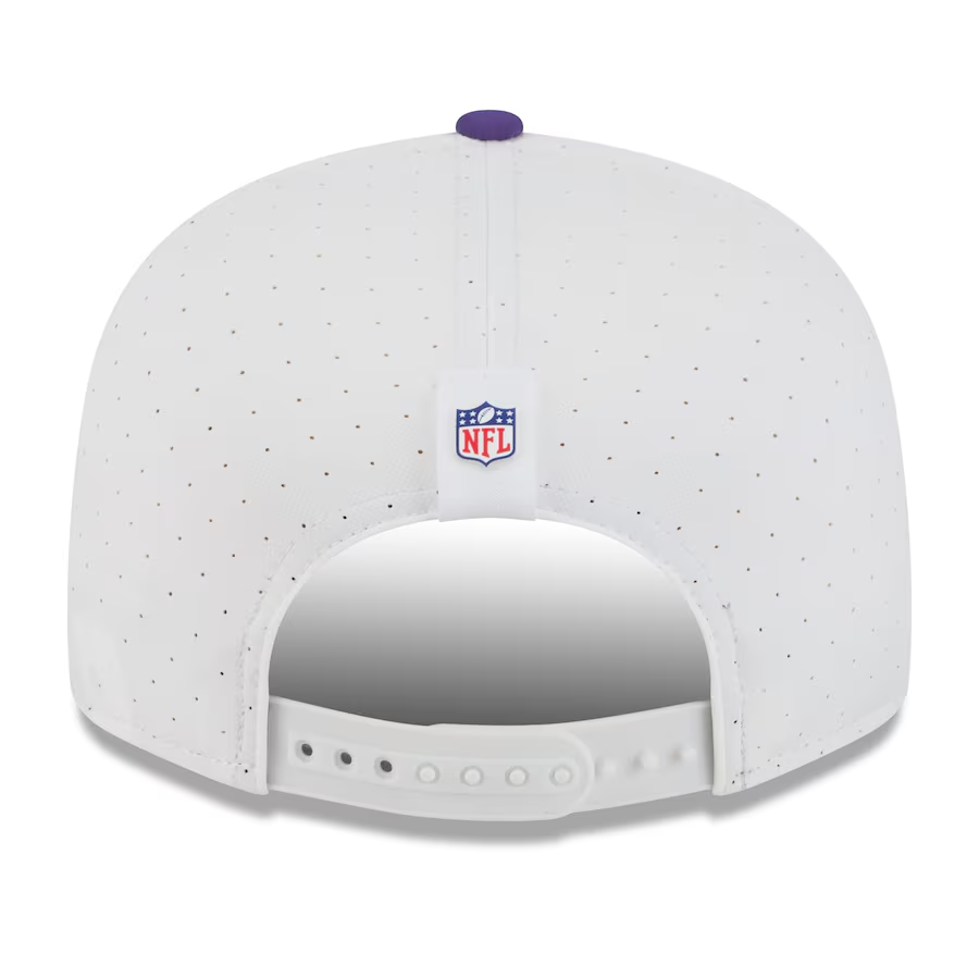 MINNESOTA VIKINGS 2025 NFL TRAINING CAMP 9FIFTY SPLIT PANEL SNAPBACK HAT - WHITE