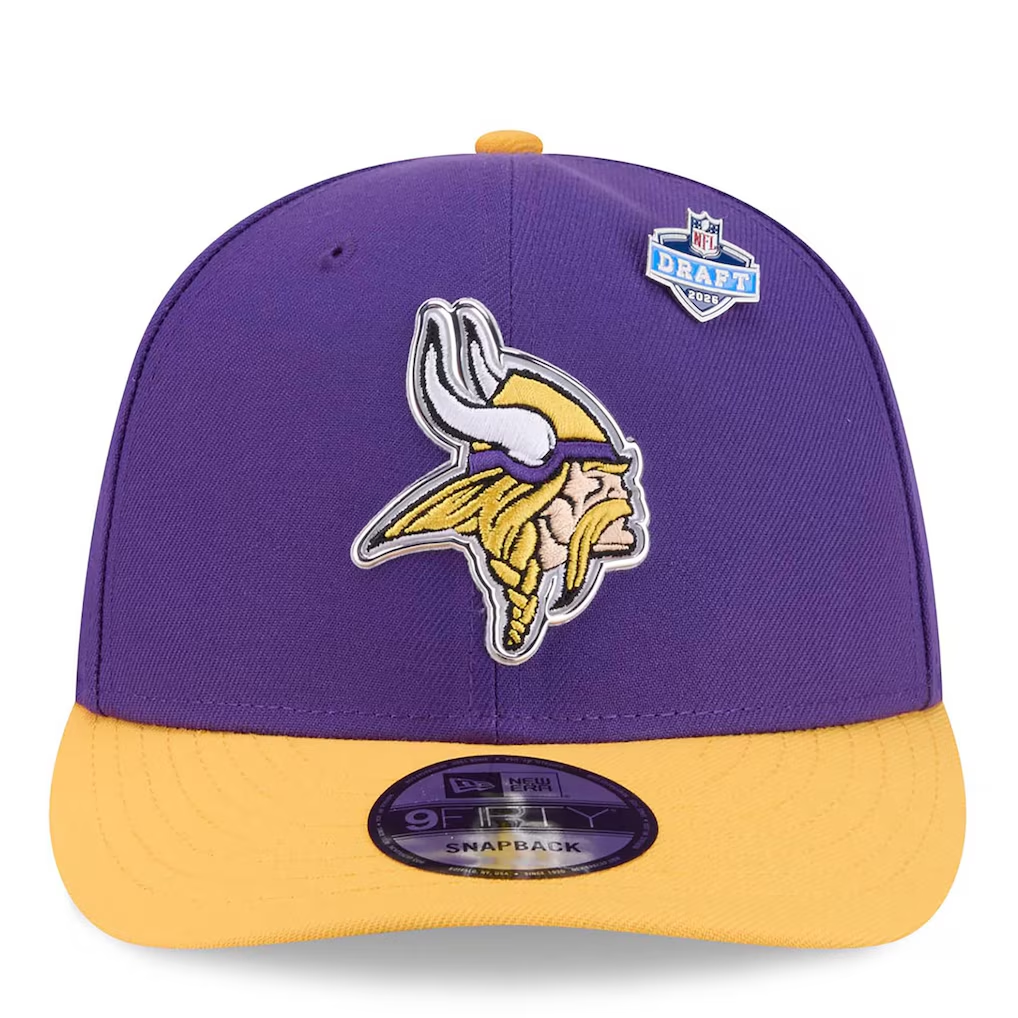 MINNESOTA VIKINGS 2026 NFL DRAFT 9FIFTY SNAPBACK HAT - PURPLE/GOLD