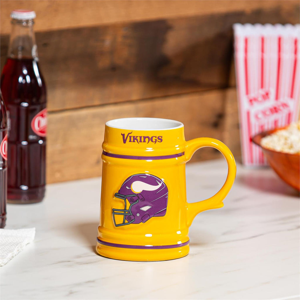 MINNESOTA VIKINGS 24OZ CERAMIC STEIN CUP WITH GIFT BOX