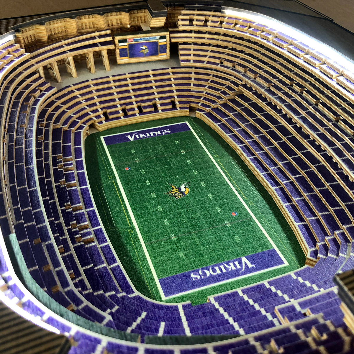 MINNESOTA VIKINGS 25 LAYER 3D STADIUM LIGHTED END TABLE – JR'S SPORTS