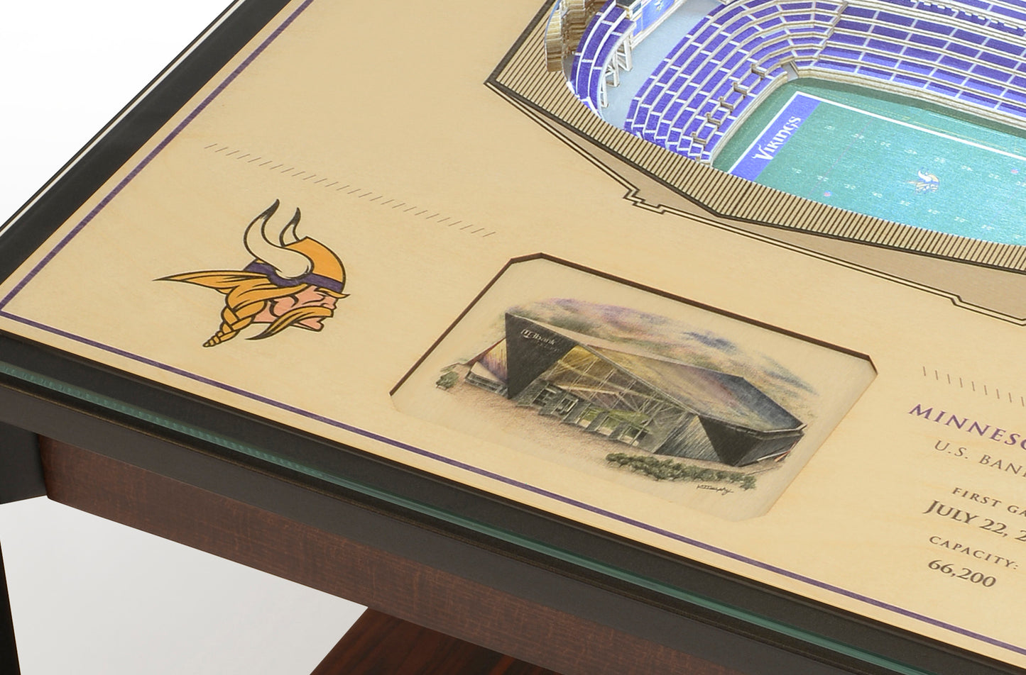 MINNESOTA VIKINGS 25 LAYER 3D STADIUM LIGHTED END TABLE