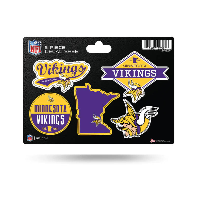 Viking Graphics Sticker MINNESOTA VIKINGS 5-PIECE STICKER SHEET – JR'S SPORTS