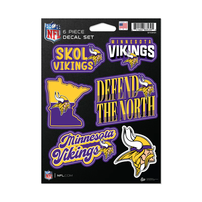 MINNESOTA VIKINGS 6-PIECE DECAL SET