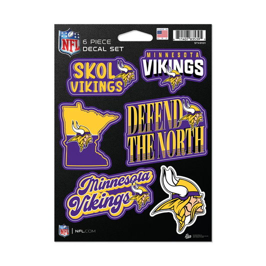MINNESOTA VIKINGS 6-PIECE DECAL SET