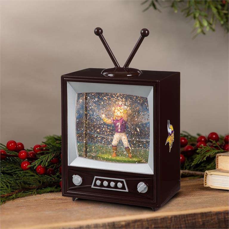 MINNESOTA VIKINGS 8" VINTAGE TV WATER LANTERN WITH MASCOT