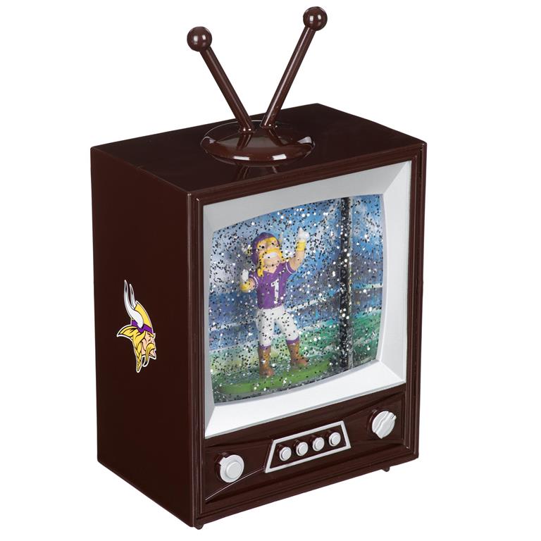 MINNESOTA VIKINGS 8" VINTAGE TV WATER LANTERN WITH MASCOT