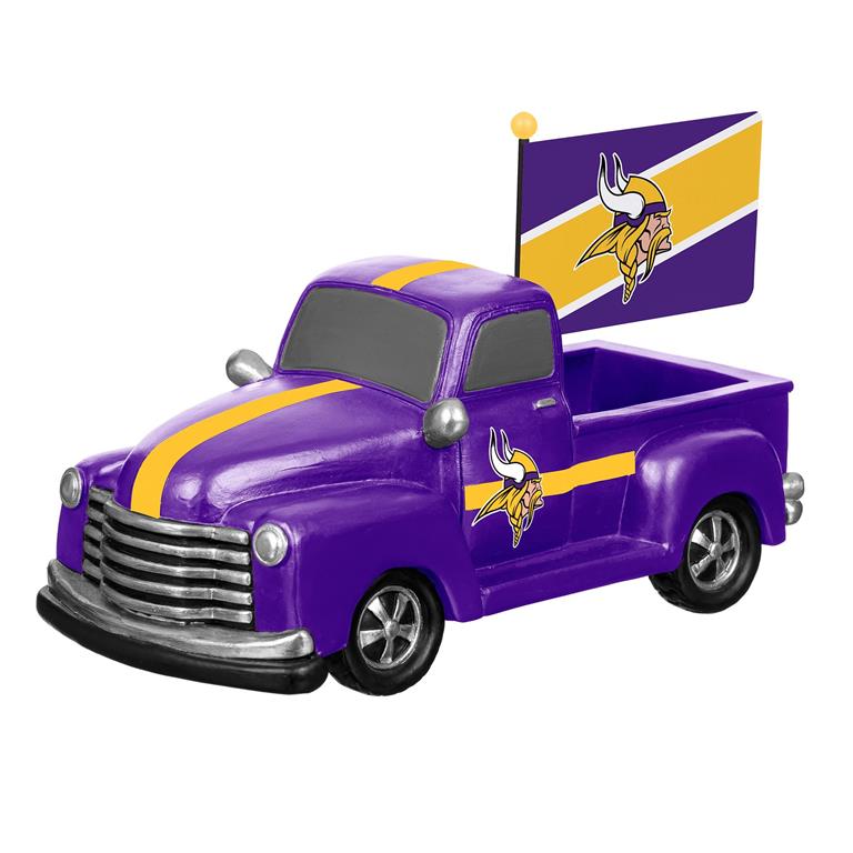 MINNESOTA VIKINGS 9" RALLY TRUCK GARDEN STATUE WITH FLAG