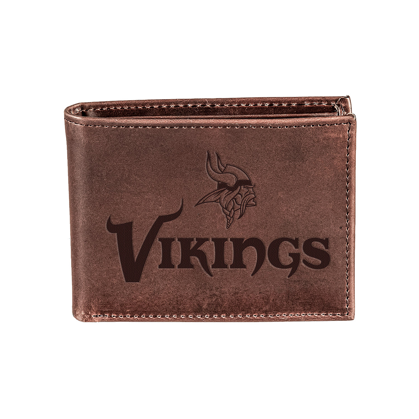 MINNESOTA VIKINGS BROWN BI-FOLD LEATHER WALLET