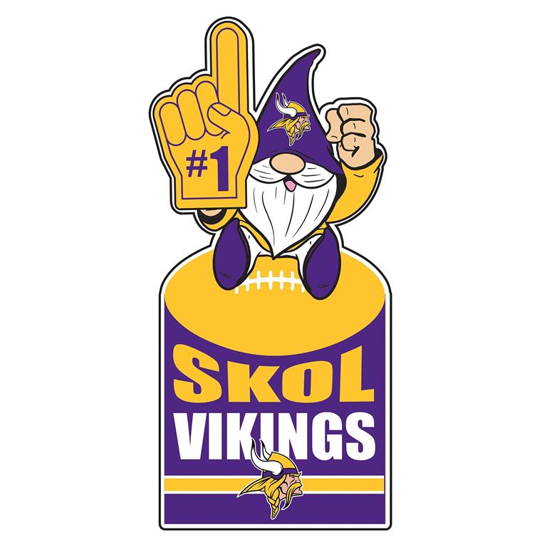 MINNESOTA VIKINGS GNOME METAL 10" x 30" OUTDOOR SIGN