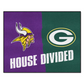 MINNESOTA VIKINGS / GREEN BAY PACKERS HOUSE DIVIDED 34" X 42.5" MAT