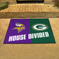 MINNESOTA VIKINGS / GREEN BAY PACKERS HOUSE DIVIDED 34" X 42.5" MAT