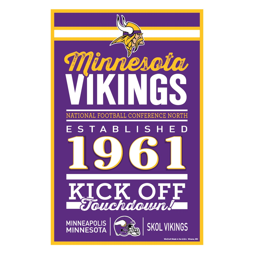 MINNESOTA VIKINGS HOME WORDAGE 11X17 WALL SIGN