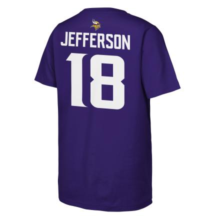 MINNESOTA VIKINGS JUSTIN JEFFERSON YOUTH OUTERSTUFF NAME NUMBER T-SHIRT - PURPLE