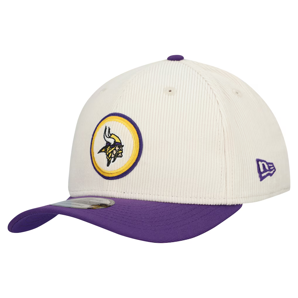 MINNESOTA VIKINGS LOYAL CORDUROY 9SEVENTY STRETCH-SNAP ADJUSTABLE HAT - CHROME WHITE/PURPLE