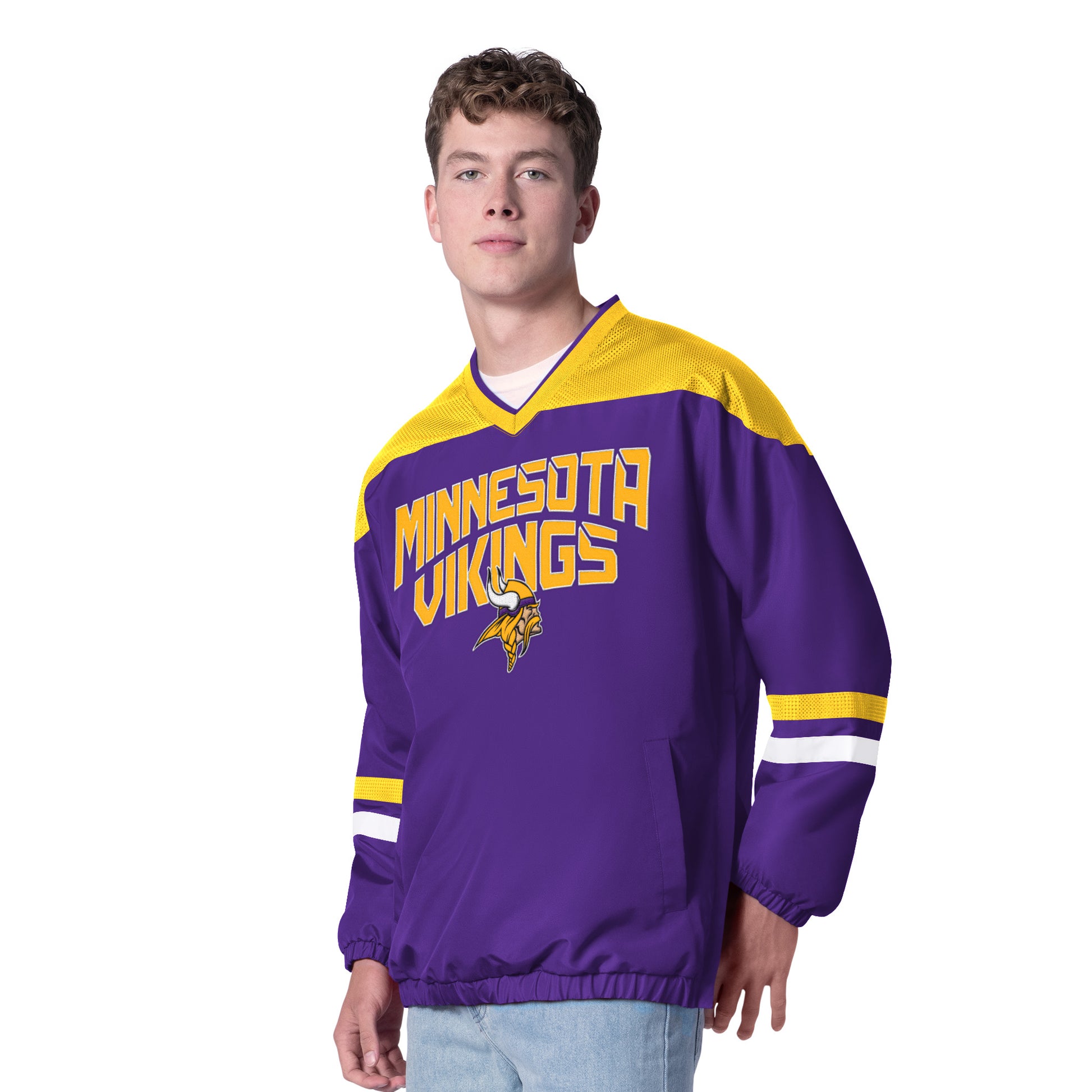 MINNESOTA VIKINGS MEN'S G-III BY CARL BANKS TOP PLAYER PULLOVER JACKET - PURPLE/GOLD