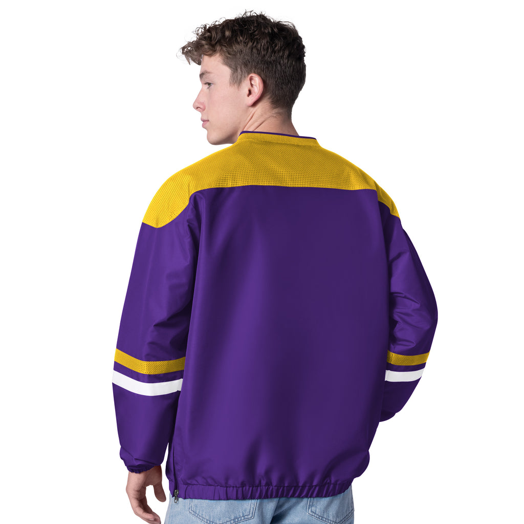 MINNESOTA VIKINGS MEN'S G-III BY CARL BANKS TOP PLAYER PULLOVER JACKET - PURPLE/GOLD