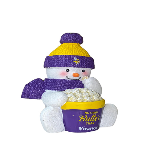 MINNESOTA VIKINGS POPCORN SNOWMAN ORNAMENT