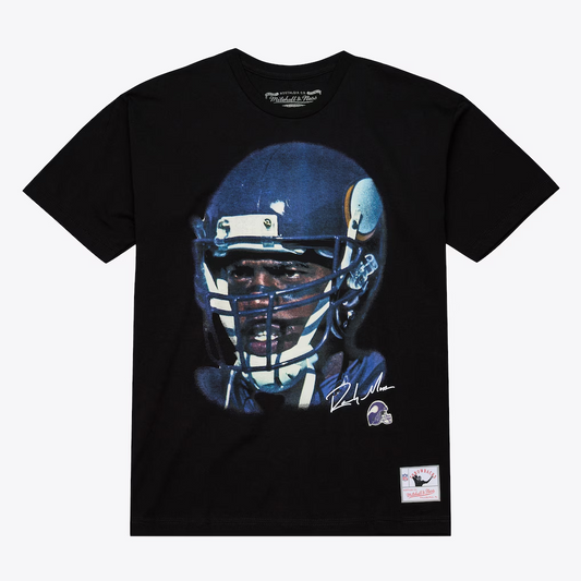 MINNESOTA VIKINGS RANDY MOSS MEN'S MITCHELL & NESS REAL BIG FACE T-SHIRT - BLACK