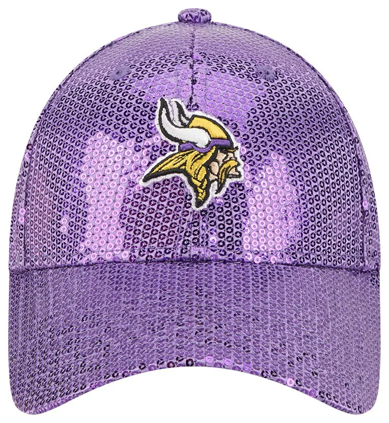 MINNESOTA VIKINGS WOMEN'S SEQUIN 9FORTY ADJUSTABLE HAT - PURPLE