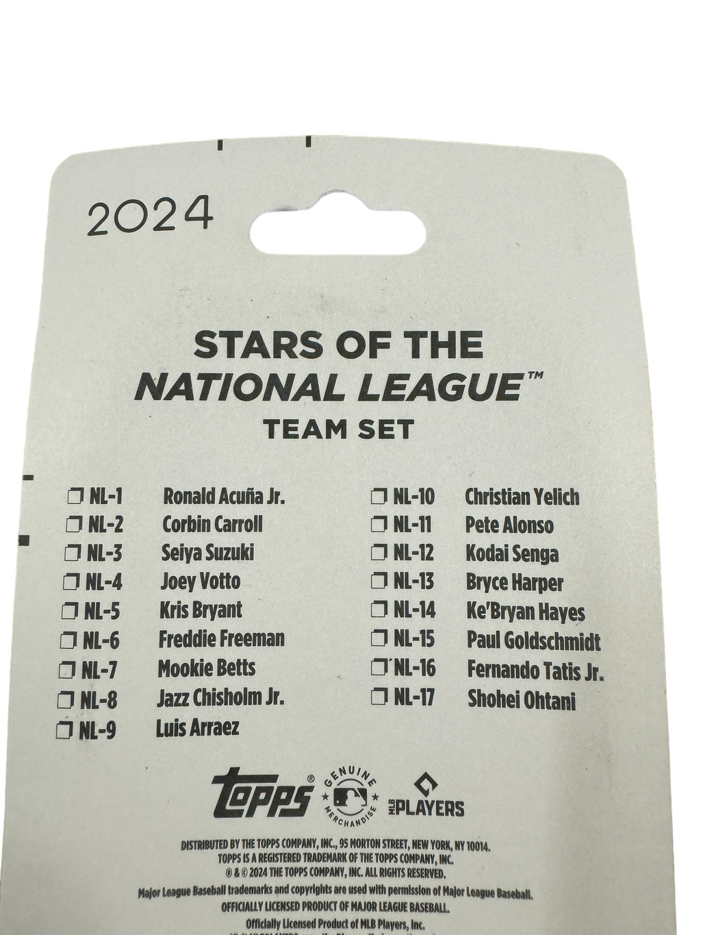 MLB NATIONAL LEAGUE 2024 TOPPS TEAM SET
