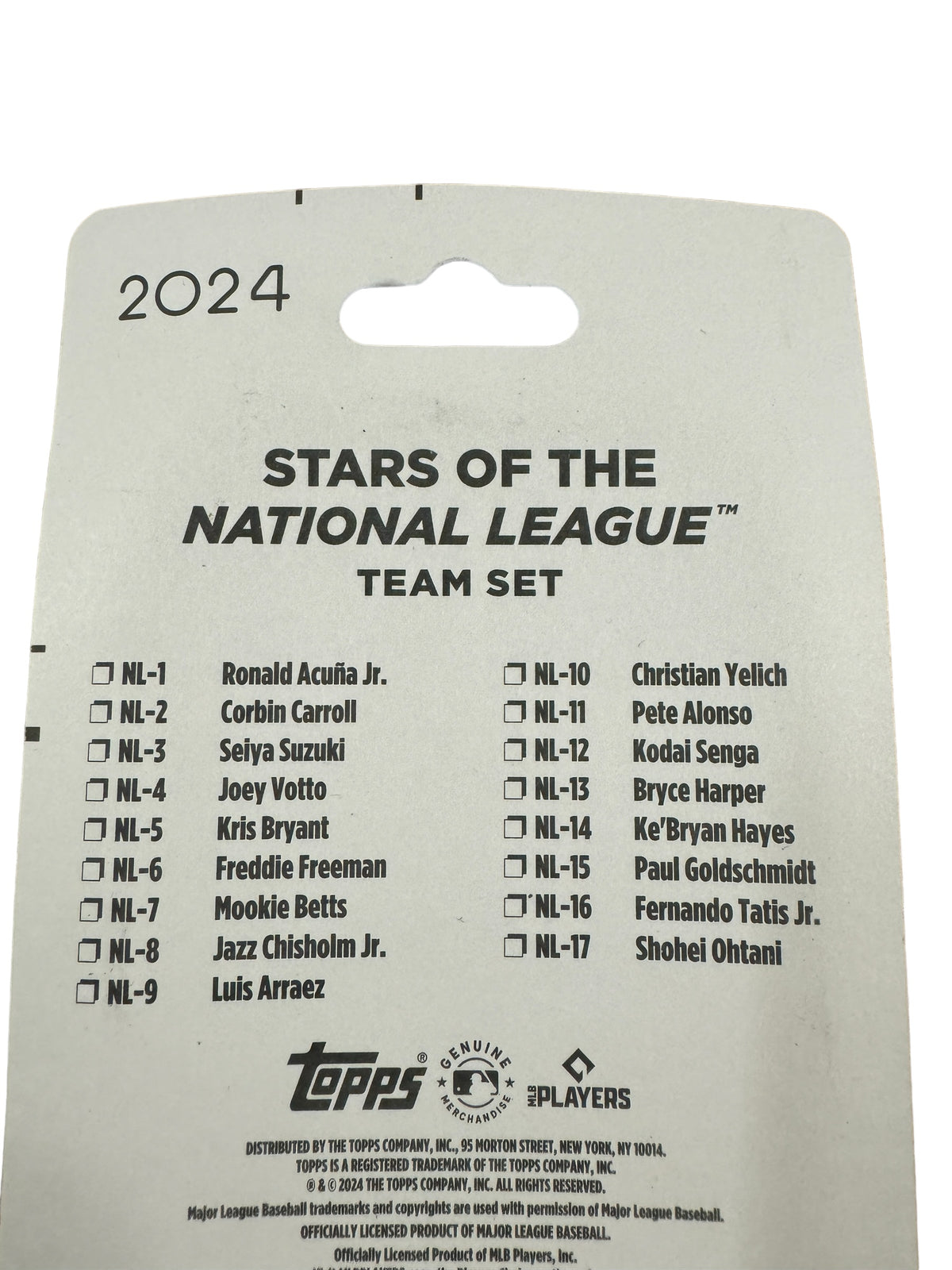 MLB NATIONAL LEAGUE 2024 TOPPS TEAM SET