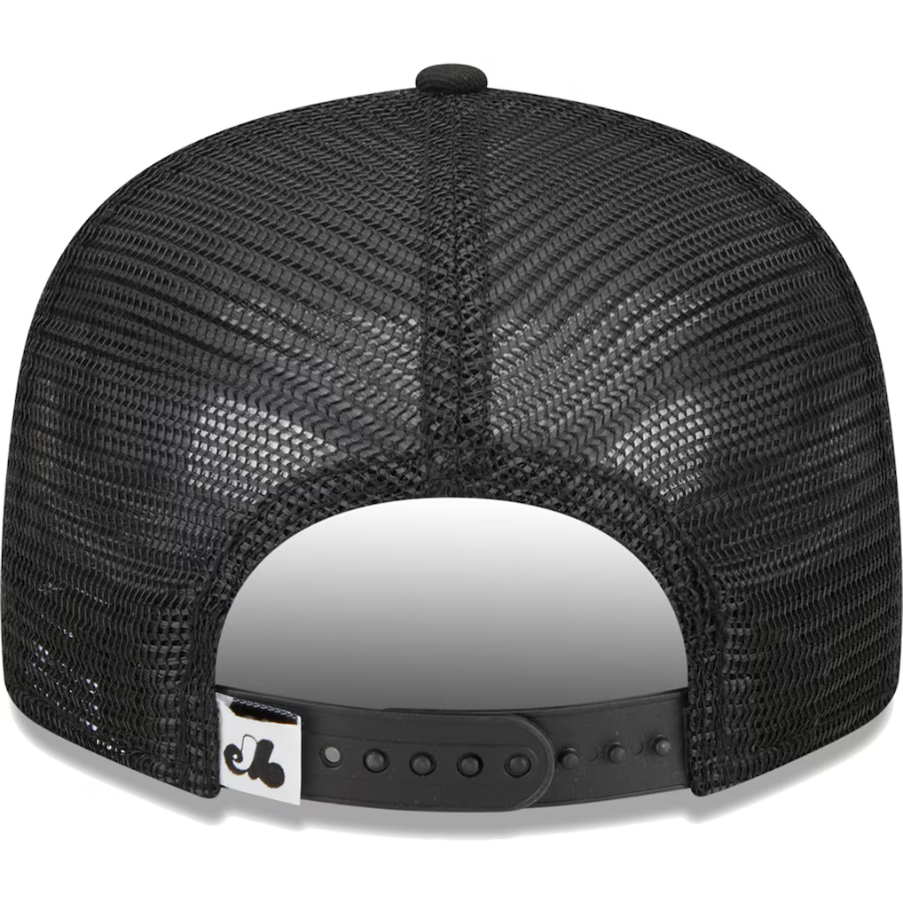MONTREAL EXPOS EVERGREEN TRUCKER 9FIFTY SNAPBACK HAT - BLACK/WHITE