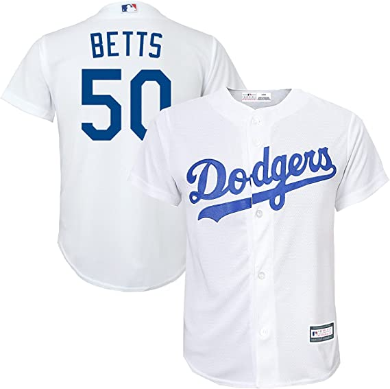 MOOKIE BETTS KIDS REPLICA LOS ANGELES DODGERS JERSEY-BLANCO