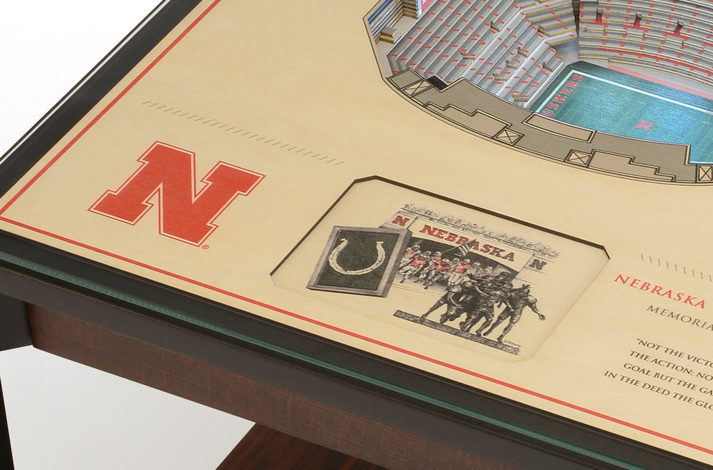 NEBRASKA CORNHUSKERS 25 LAYER 3D STADIUM LIGHTED END TABLE
