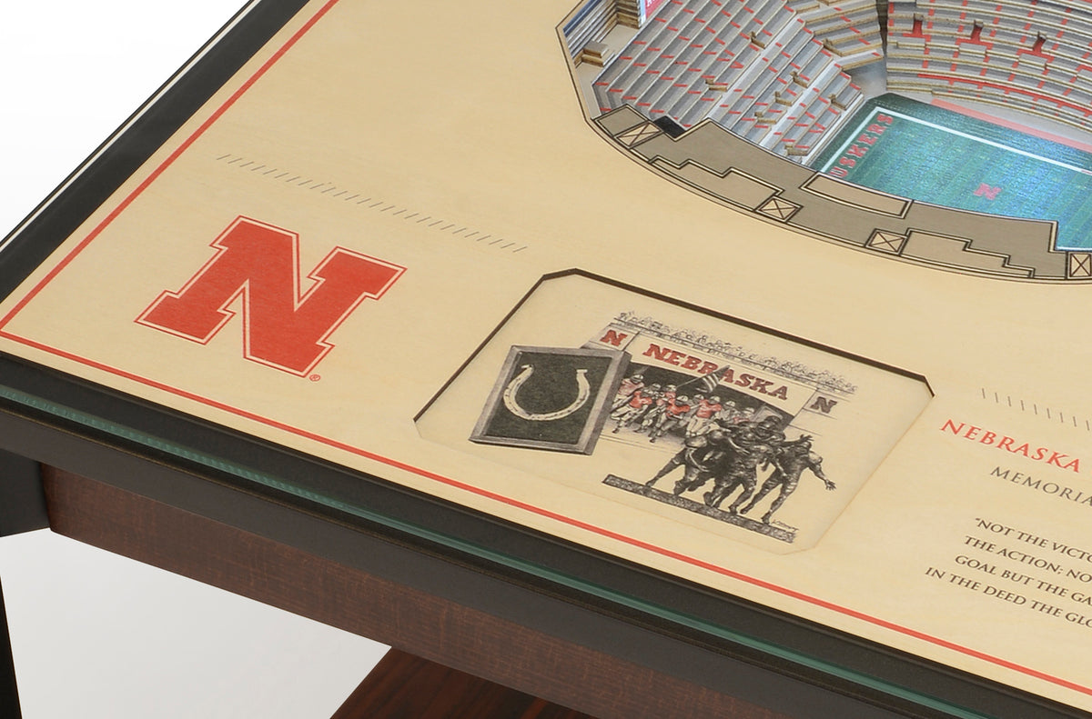 NEBRASKA CORNHUSKERS 25 LAYER 3D STADIUM LIGHTED END TABLE