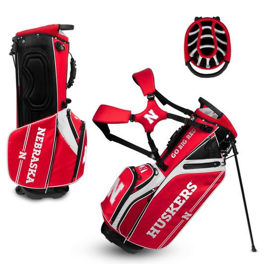 NEBRASKA CORNHUSKERS TEAM EFFORT CADDIE CARRY HYBRID GOLF BAG